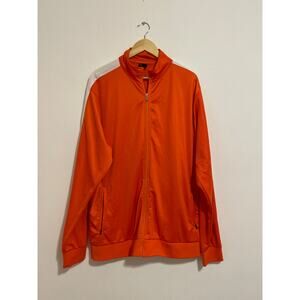 Sport Men's 2XL Orange with White Stripe Down Sleeve Size Zipper Closure